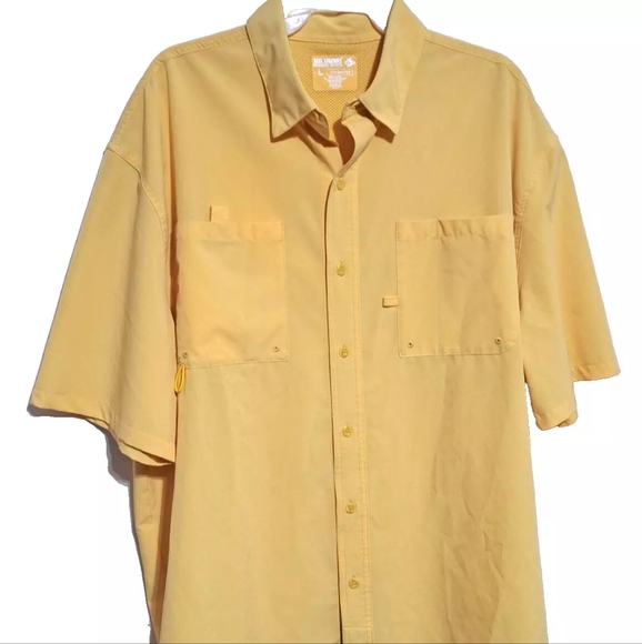 Reel Legends Shadester Performance Fishing Short Sleeve Shirt Men's L Yellow - Picture 7 of 14